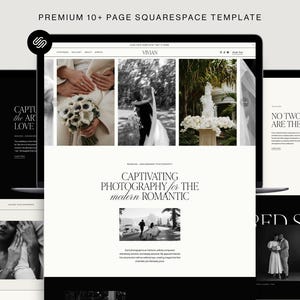 Squarespace Website Template: Hochzeitsfotograf Portfolio, Familienfotograf, Elegante Event-Planung