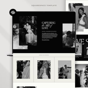 Squarespace website-sjabloon: Portfolio voor bruidsfotografen, familiefotografen, elegante evenementenplanning afbeelding 2