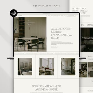 Real Estate Squarespace Template, Minimalist Website Template for Realtors, Brokers + Interior Designers With Property Portfolio