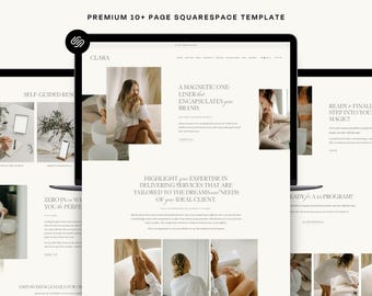 Squarespace Website Template For Coaches, Therapists, Counsellors, Minimalist Coach & Wellness Website Design