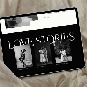 Squarespace website-sjabloon: Portfolio voor bruidsfotografen, familiefotografen, elegante evenementenplanning afbeelding 9
