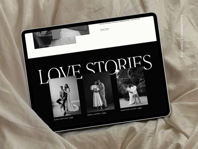 Squarespace website-sjabloon: Portfolio voor bruidsfotografen, familiefotografen, elegante evenementenplanning afbeelding 9