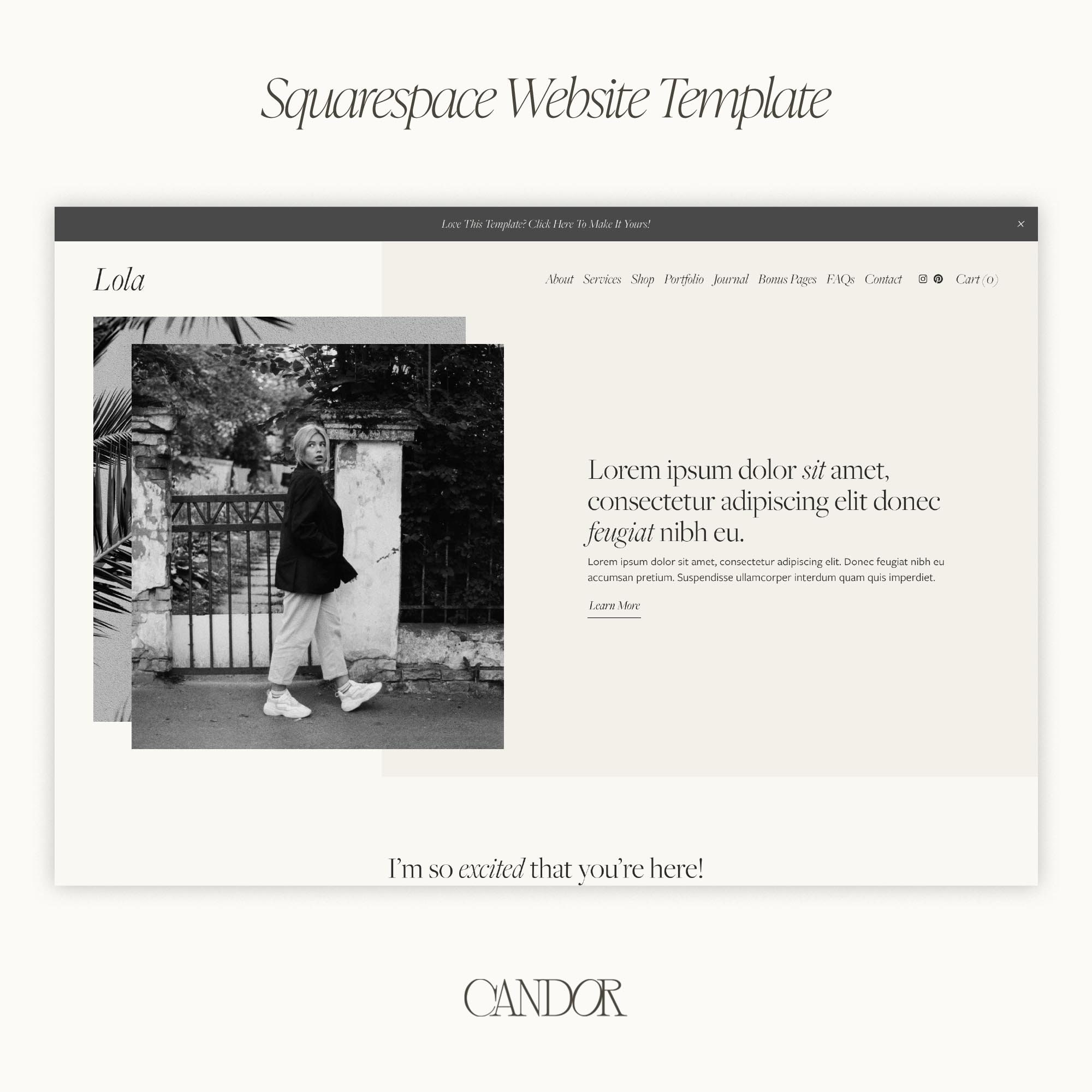 Lola - Coaching Squarespace Template | Modern Clean Elegant Squarespace 7.1 Template | Minimal Design For Photographers, Authors, Mentors