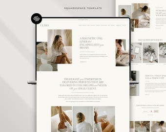 Squarespace Website Template For Coaches, Therapists, Counsellors, Minimalist Coach & Wellness Website Design