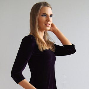 feen und helden Festkleid Samtkleid AVA lila figurgünstige A-Linie Länge nach Wahl
