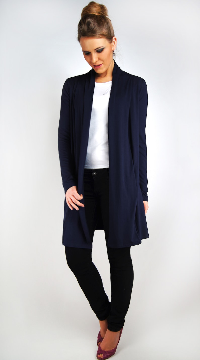 Jacket fairy and hero night blue cardigan long jacket size 36/38 to 48/52 S-XL image 2