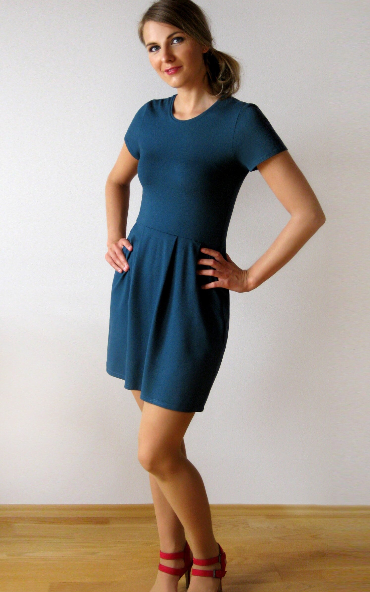 simple dress Mika dark petrol