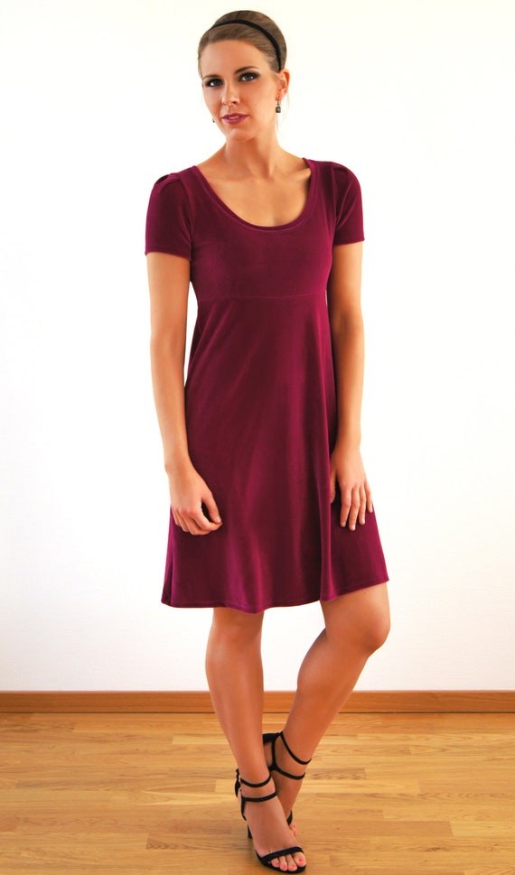 fuchsia velvet dress