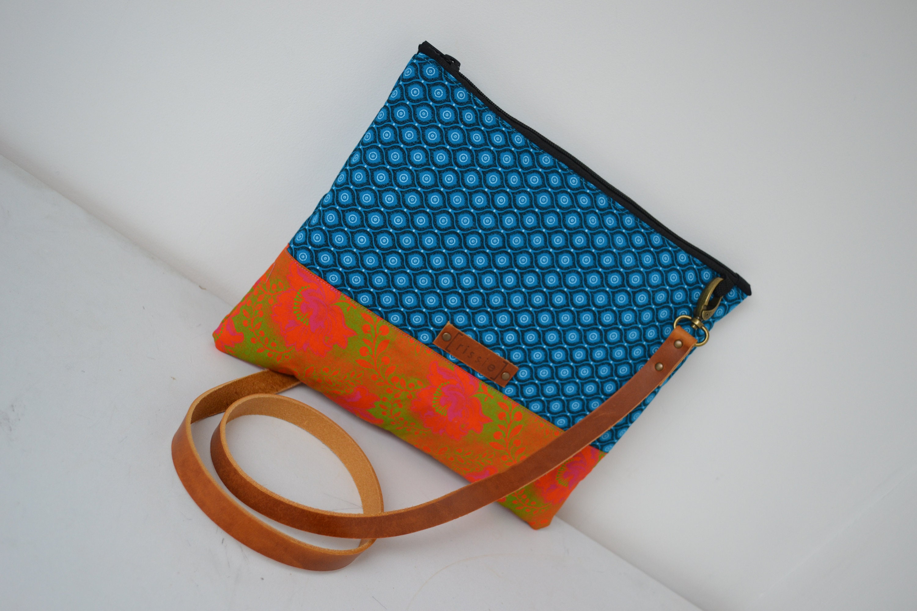 African Fabric Cross Body Bag for Women with brown leather Etsy