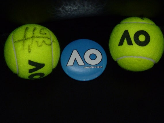 HUBERT HURKACZ Bola de tênis autografada do Aberto da Austrália