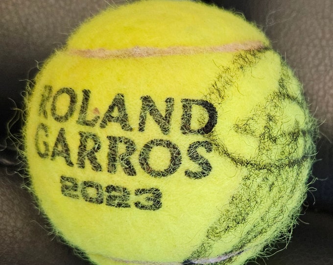Featured listing image: NOVAK DJOKOVIC  Autographed and dated match used 2023 FRENCH Open  tennis  ball. Very Rare!!