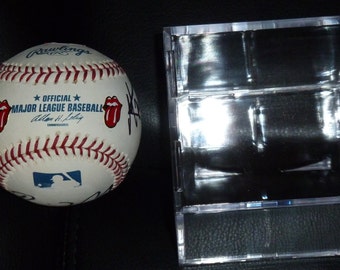 THE ROLLING STONES autographed baseball with display case and Certificate Of Authenticity
