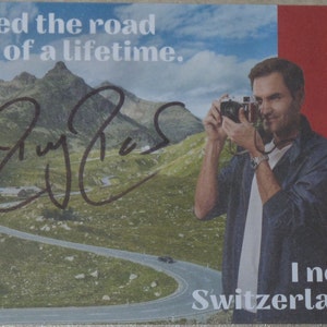 ROGER FEDERER AUTOGRAPHED 4x6 inch  promo postcard from Switzerland