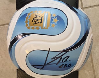 LIONEL MESSI signed  Argentina Soccer Ball +Messi backpack free. Certificate Of Authenticity from Rock n Sports. . Free shipping in the USA.