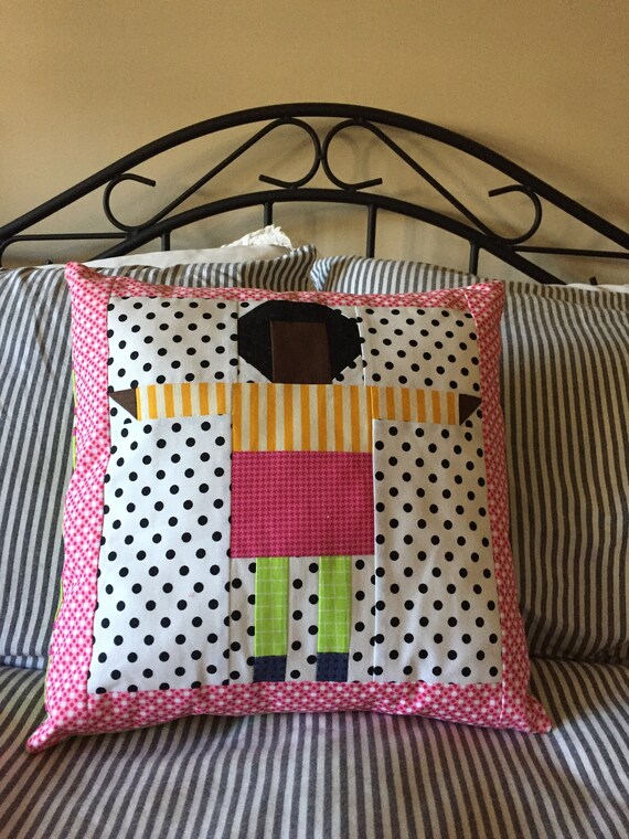 12 X 12 Little Girl Decorative Pillow Etsy