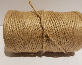 Ficelle de jute torsadée 2 mm / 70/140 m Corde de jute naturelle pour travaux manuels