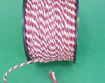 Baumwollkordel Rot&Weiß 1 mm/1,5 mm/ 2mm Kordel Verdreht für Handwerk Makramee