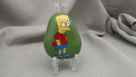 Painted Rocks for Garden Bart Simpson Desktop Gifts for Kids - Etsy  Australia