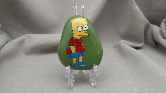 Painted Rocks for Garden Bart Simpson Desktop Gifts for Kids - Etsy  Australia