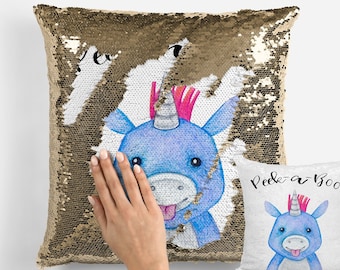 Peek a boo Panda Bear Pillow Reversible Big sequin pillow | Etsy