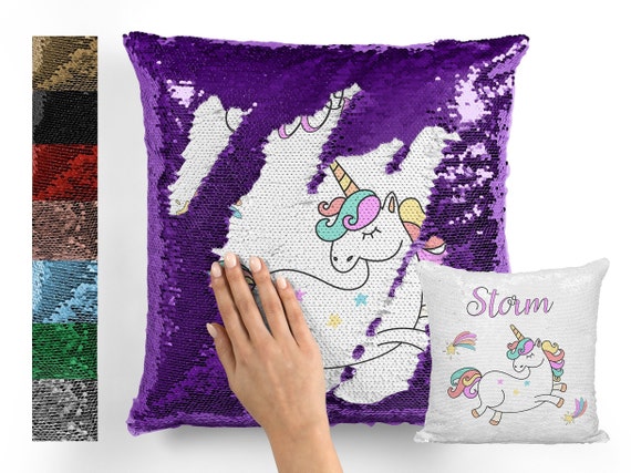 Personalized Reversible Sequin Pillow Flip Sequin Pillow Personalized