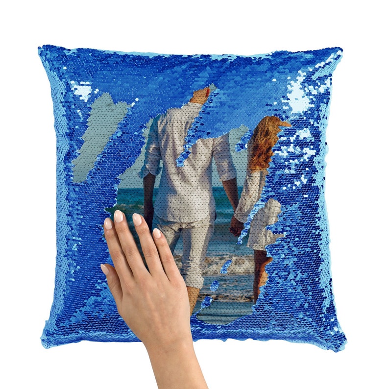 Custom Sequin Pillow Personalized Reversible Sequins Etsy