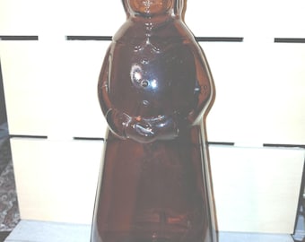 Vintage Mrs. Butterworth amber brown glass syrup bottle without cap or label 70s 80s
