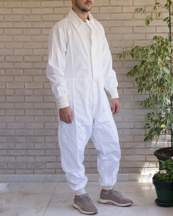 Vintage Army White Coverall | 80s Coverall Type II