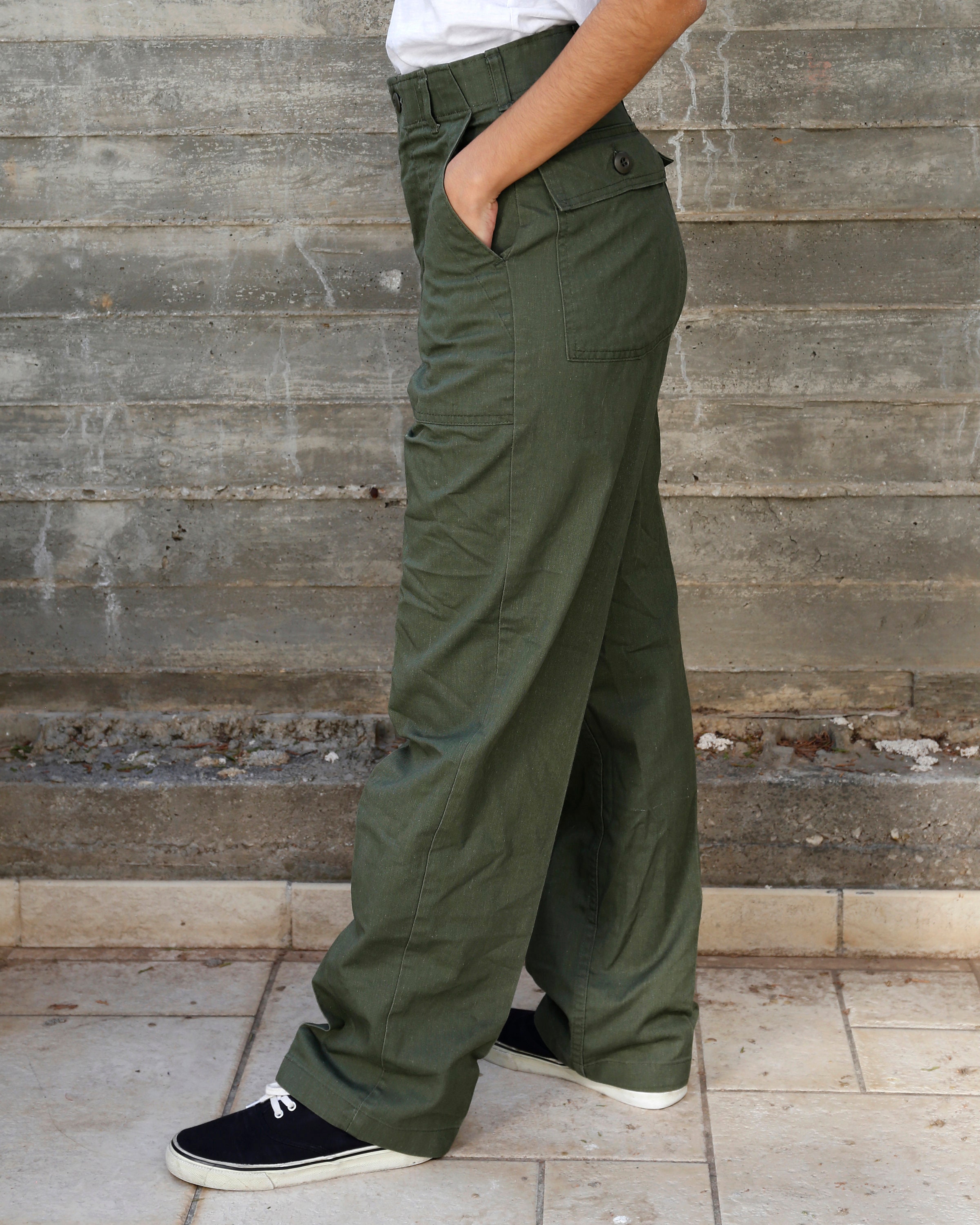 Vintage 70s High Waisted Pants Olive 
