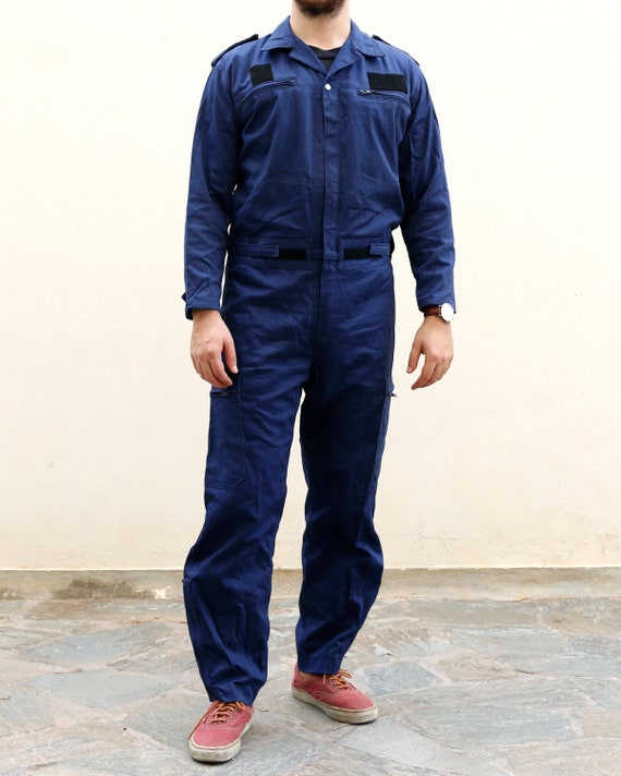 navy blue mechanic jumpsuit