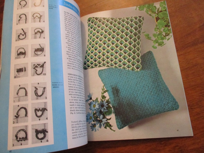 McCalls Needlepoint Magazine Vintage 1960s Home Decor Pattern Book Groovy Retro Designs
