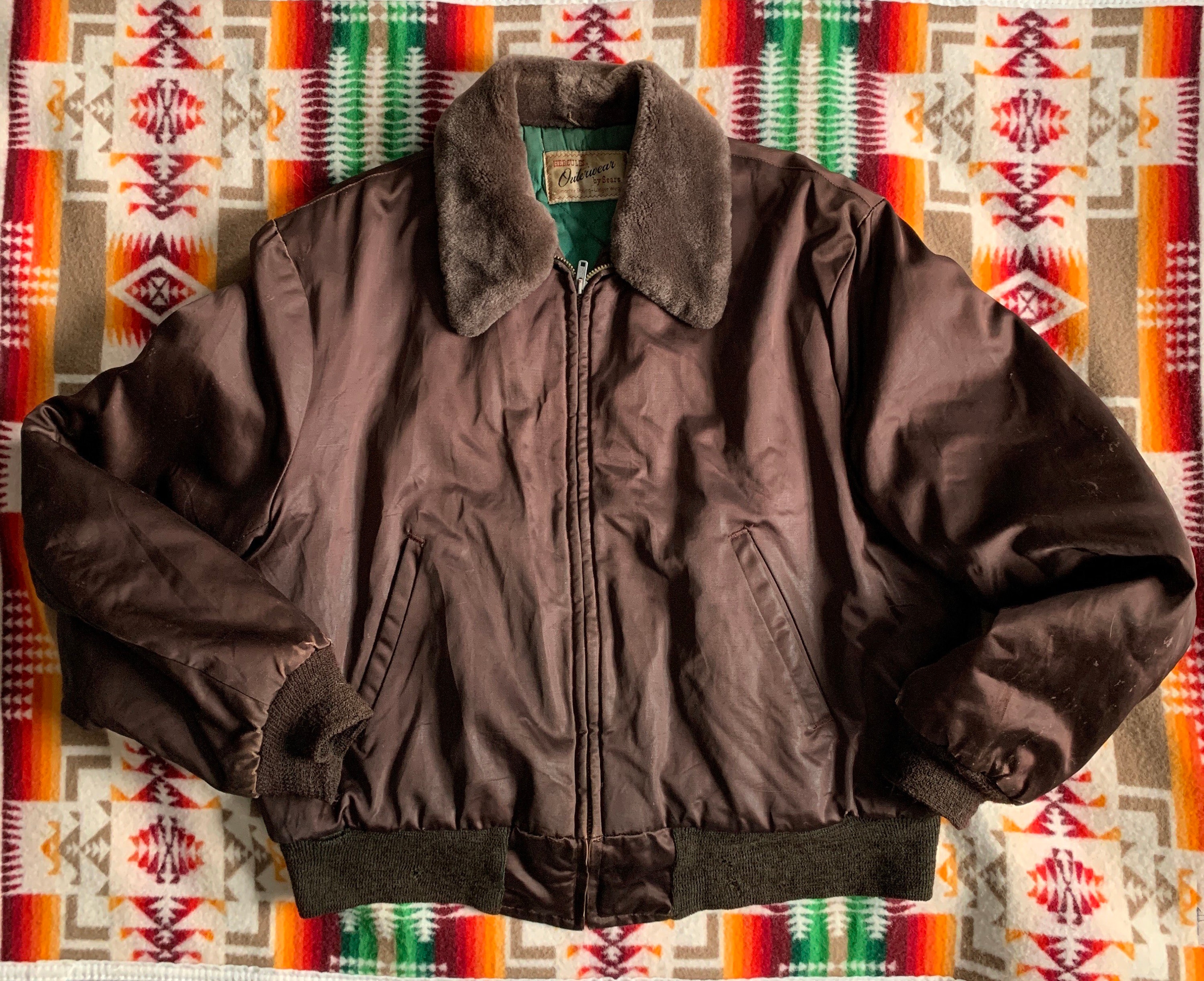 Vintage Hercules Bomber Style Jacket by Sears Talon Zipper - Etsy