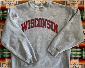 Vintage Wisconsin sweatshirt made in USA large Fruit of the Loom