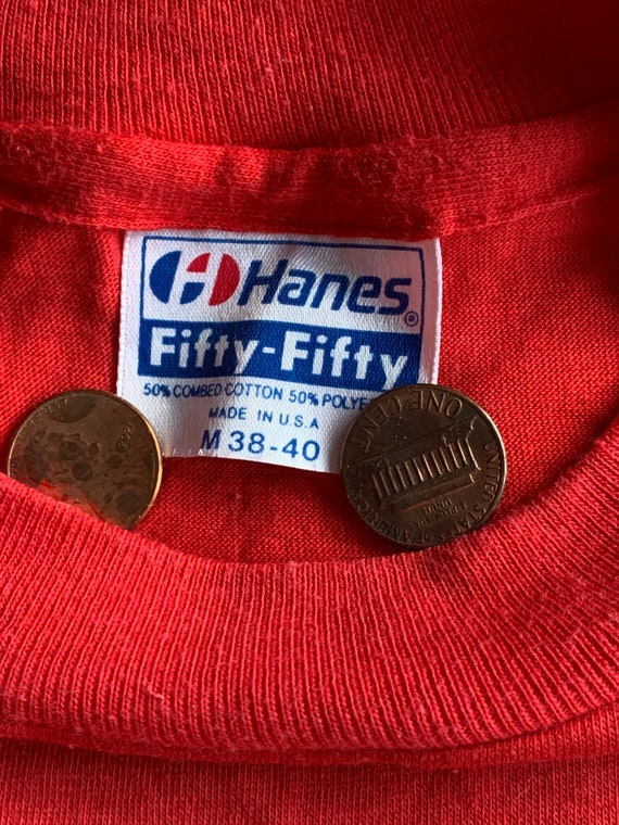 Vintage Hanes Fifty Fifty t shirt made in USA sin… - image 3