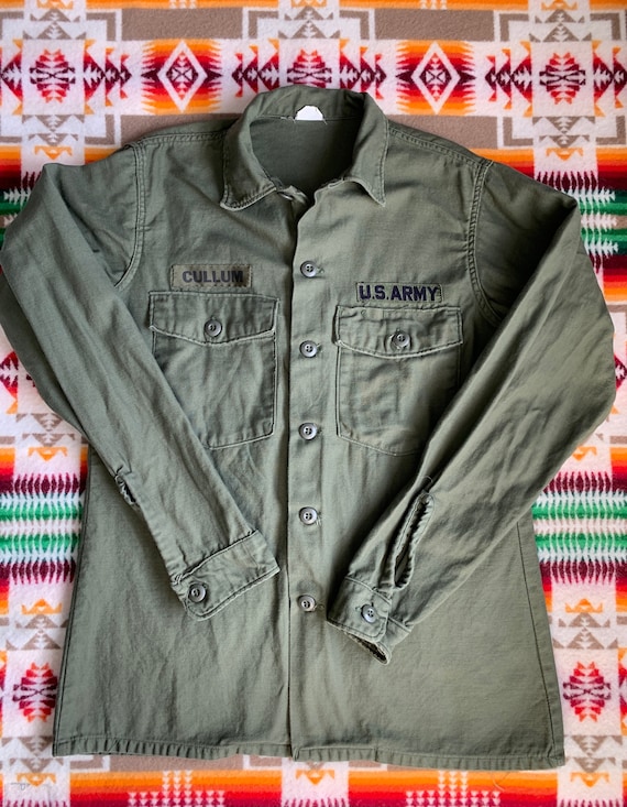 Vintage Army Utility Shirt Jacket OG 107 Vietnam … - image 1