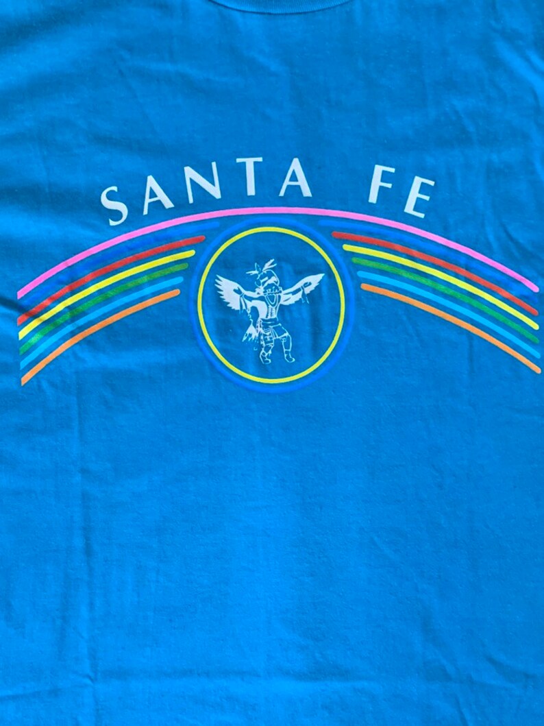 Vintage Velva Sheen Santa Fe T shirt single stitch 5050 New Mexico Navajo Native American