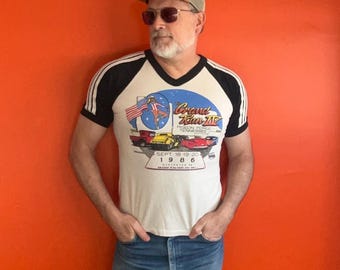 Vintage 80er Jahre Hot Rod T Shirt Made in USA Einzelstich Piegon Forge Large