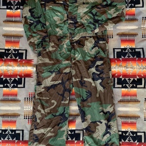 Vintage military coveralls woodland camo