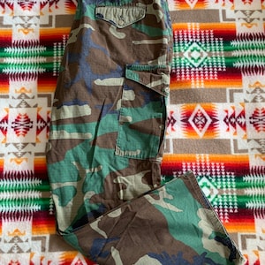 pantalon cargo camouflage vintage Talon Zipper LL Bean
