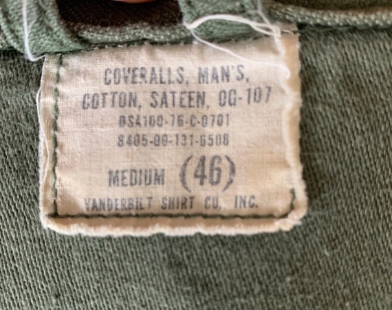 Vintage military coveralls Type I OG 107 cotton s… - image 4