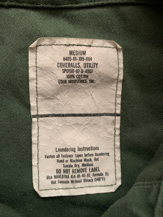 Vintage military coveralls 100% cotton  made in U… - image 3