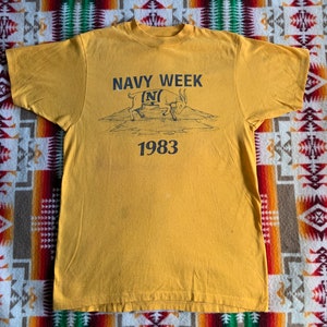 Vintage Navy Week 1983 t shirt made in USA single stitch USN football