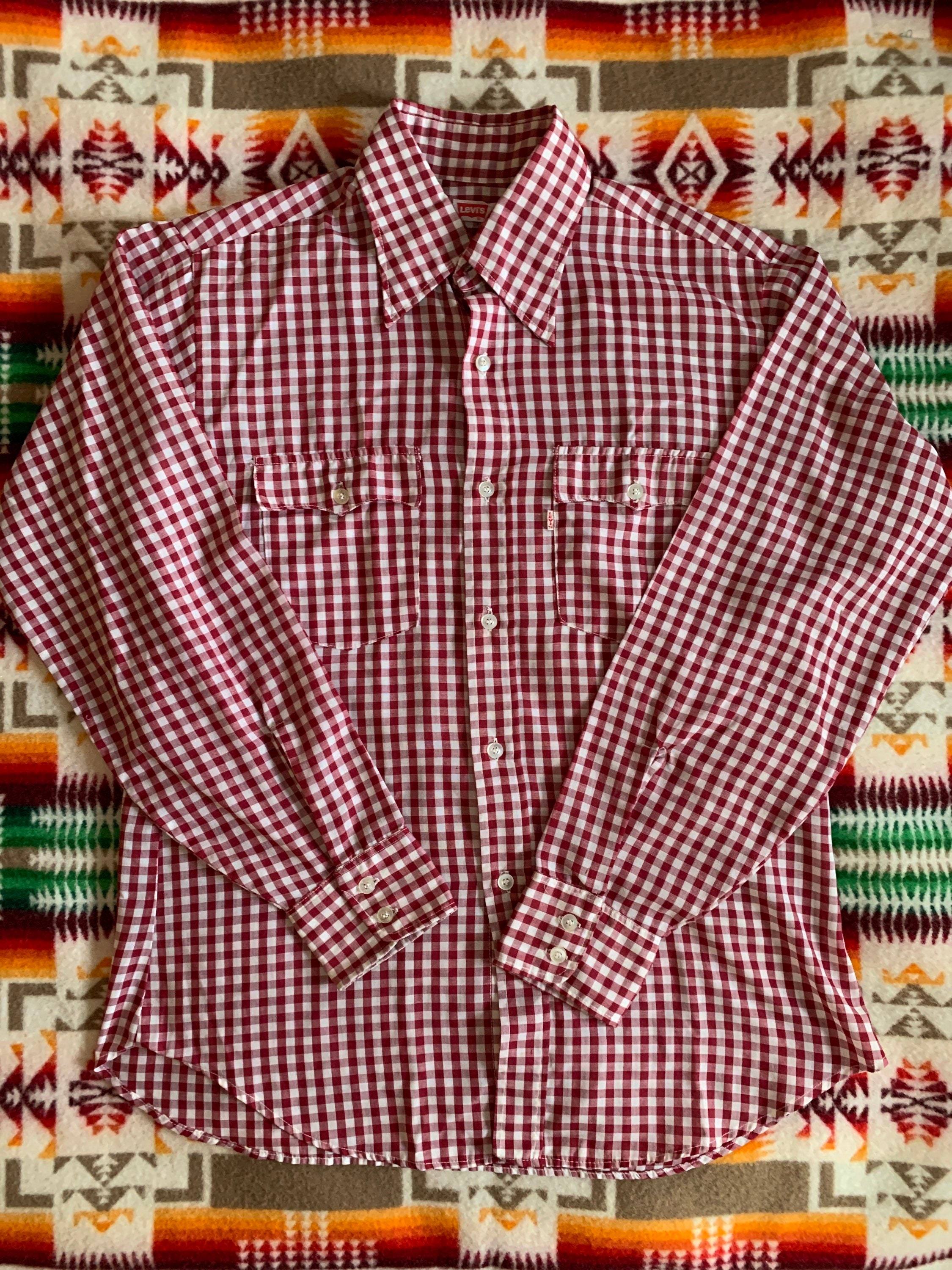 LEVI'S Vintage BIG E Mens Western Shirt Tartan - Check with Pearl Snap –  American Vintage Clothing Co.