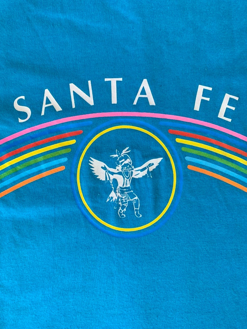 Vintage Velva Sheen Santa Fe T shirt single stitch 5050 New Mexico Navajo Native American
