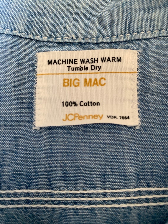 Vintage Big Mac cotton chambray work shirt made i… - image 3