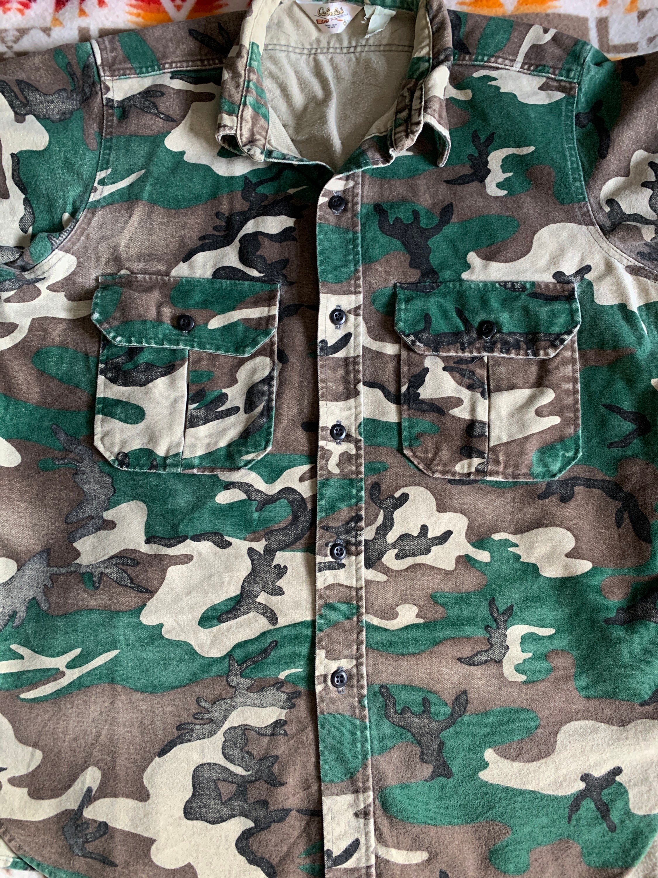 Grande Chemise Doublée Polaire Mossy Oak - Camo Chêne Mousse - Henley Vintage - Taille L