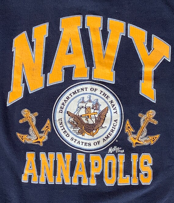 Vintage US Navy Sweatshirt made in USA Annapolis … - image 2