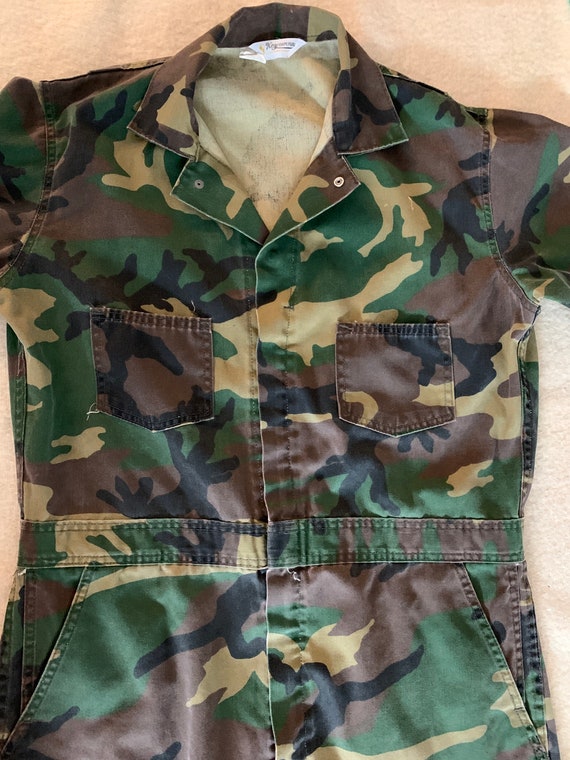 Vintage Key Imperial camo coveralls talon zipper Gem