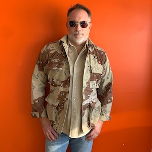 Vintage desert camo 4 pocket military surplus Army jacket chocolate chip Medium Regular