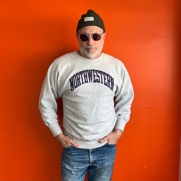 Vintage 90s Champion Reverse Weave sweatshirt Northwestern University made in USA XL